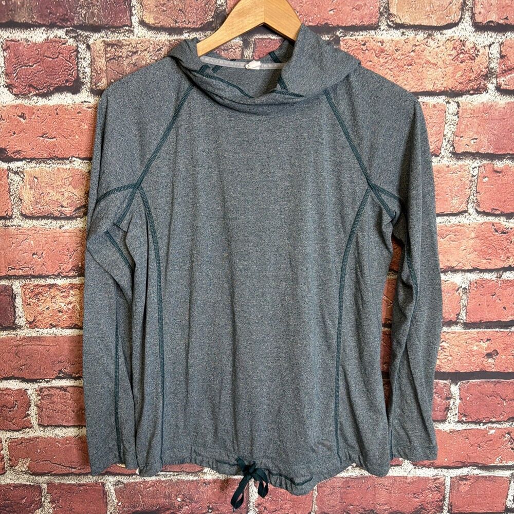 Under Armour Heatgear Threadborne Green Hooded Pullover Long Sleeve Shirt Medium